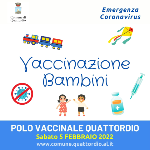 Centro Vaccinale Quattordio - Vaccinazione BAMBINI 5-11 ANNI