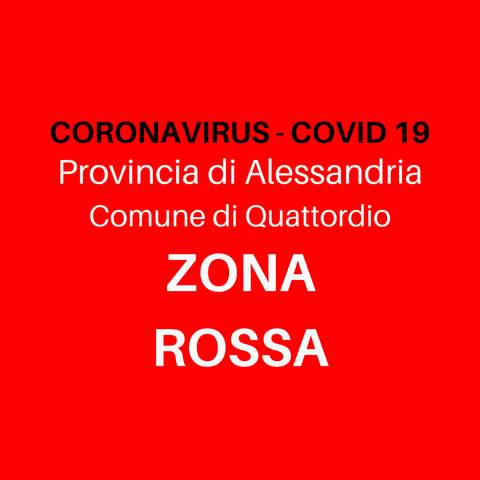 CORONAVIRUS: PROVINCIA DI ALESSANDRIA IN ZONA ROSSA