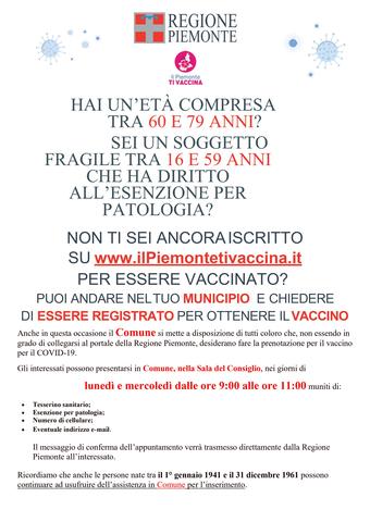 vaccinazione covid 19 prenotazione per persone fragili tra 16 e 59 anni e persone tra 60 e 79 anni comune di quattordio